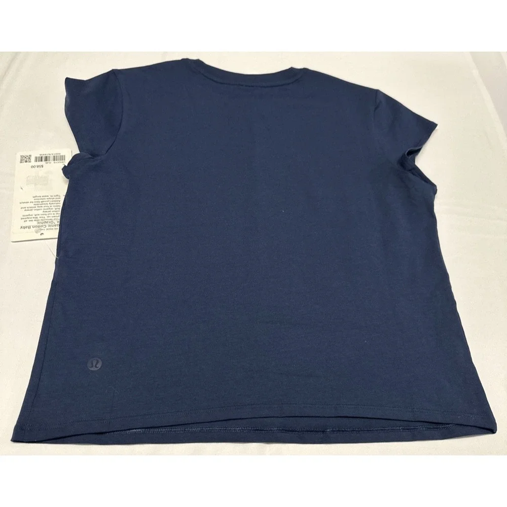 Lululemon Sz Lge Organic Cotton Graphic Baby Tee Tennis Sports Club CLBL LW3JCYS